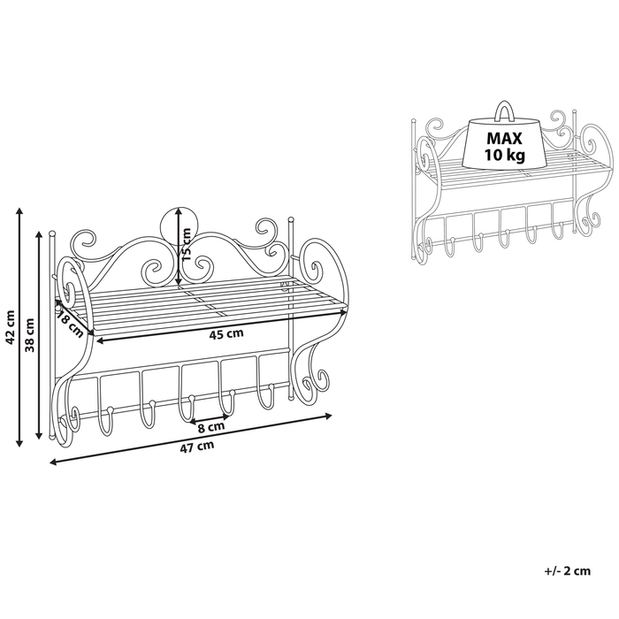 Beliani - OSORNO - Badkamer plank - Grijs - IJzer