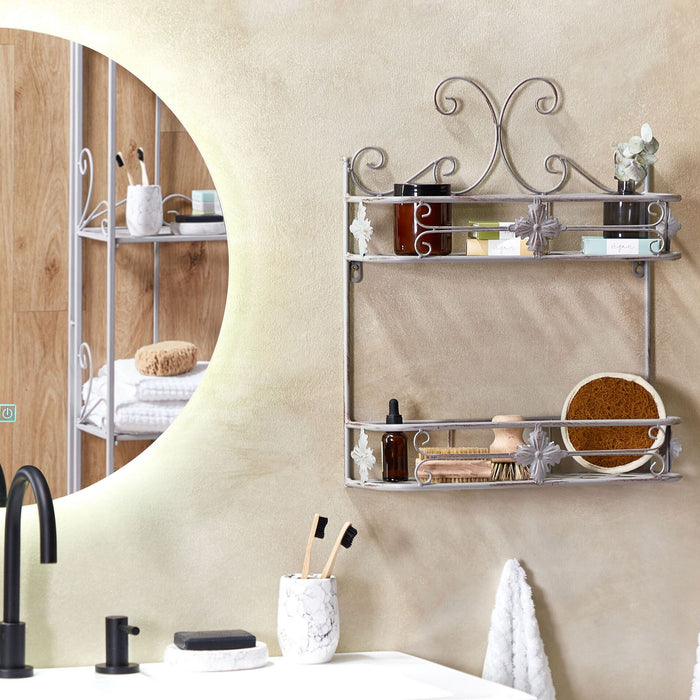 Beliani - MARAYES - Badkamer plank - Grijs - IJzer