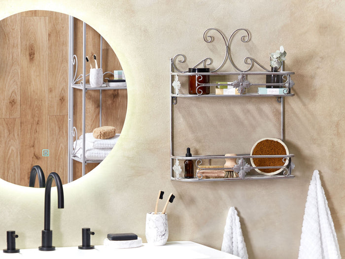 Beliani - MARAYES - Badkamer plank - Grijs - IJzer