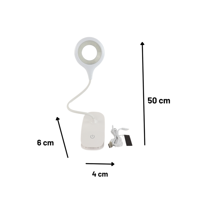 Orange85 Leeslampje voor Boek Met Klem Klemlamp Verstelbaar LED Wit...