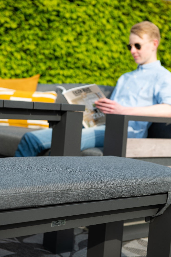 Garden Impressions Nika sportbank 115,5 x 43 cm - donker grijs