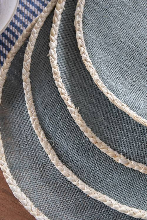 Placemats, Set van 4 Stuks, Geweven, Grijs, 39 cm - Creative Tops