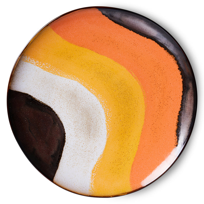 HKliving 70's Dinerbord Ø 29 cm - Set van 2 - Retro Wave