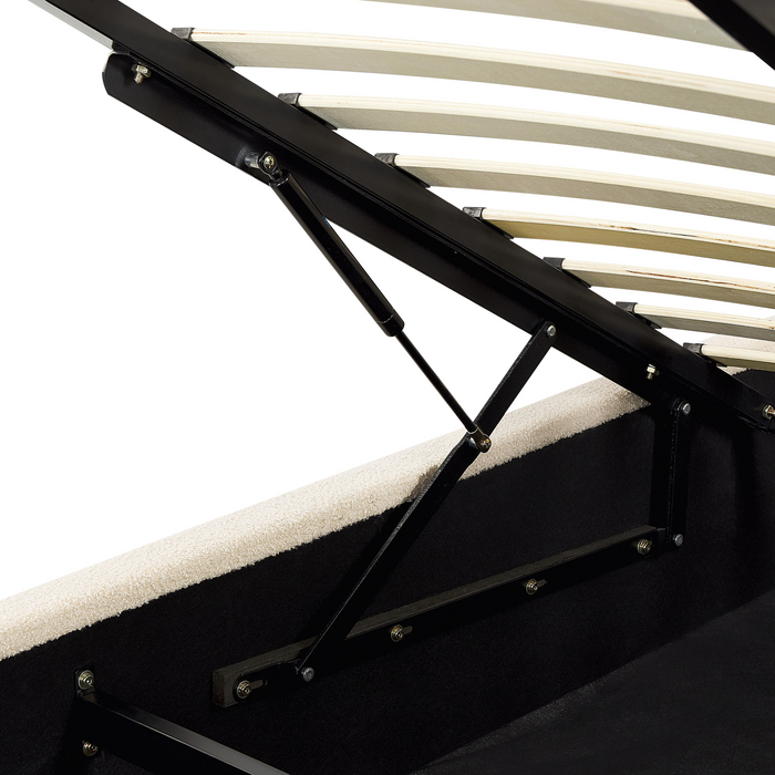 Beliani-VAUCLUSE-Bed met opbergruimte-Beige-140 x 200 cm-Polyester