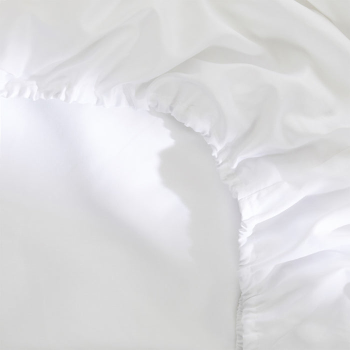 Damai Hoeslaken Biologisch Katoen Satijn  - white - 200x220cm