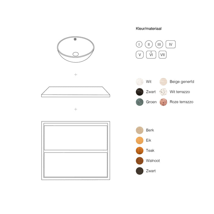 Going Objects - Wastafelkast walnoot ANN - 80 cm