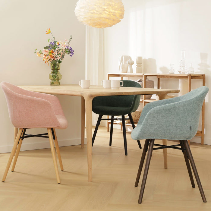 Nolon Nena-Otis Eetkamerstoel Zacht Groen - Armleuning - Stof