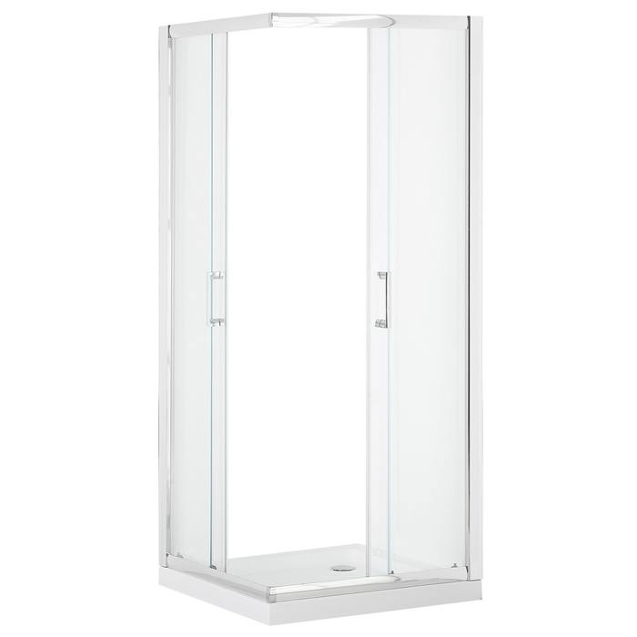 Beliani-TELA-Douchecabine-Zilver-90 x 90 x 185 cm-Veiligheidsglas