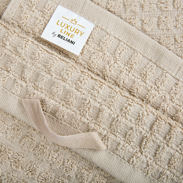 Beliani - ATAI - Handdoek set - Beige - Katoen