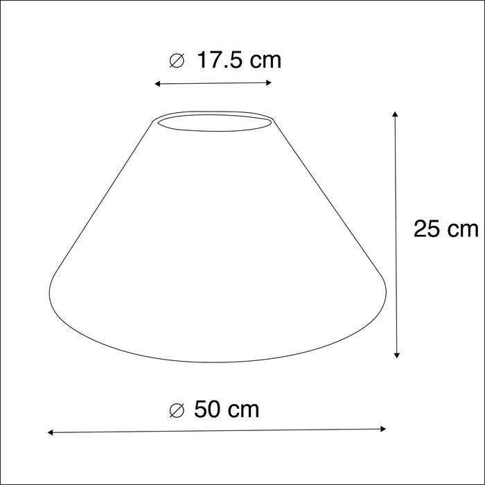 QAZQA Stoffen lampenkap beige rond schuin 50|17,5|25