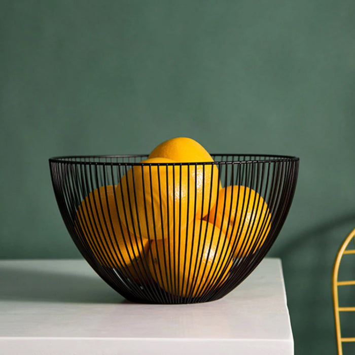 QUVIO Fruitschaal metaal draad - Zwart