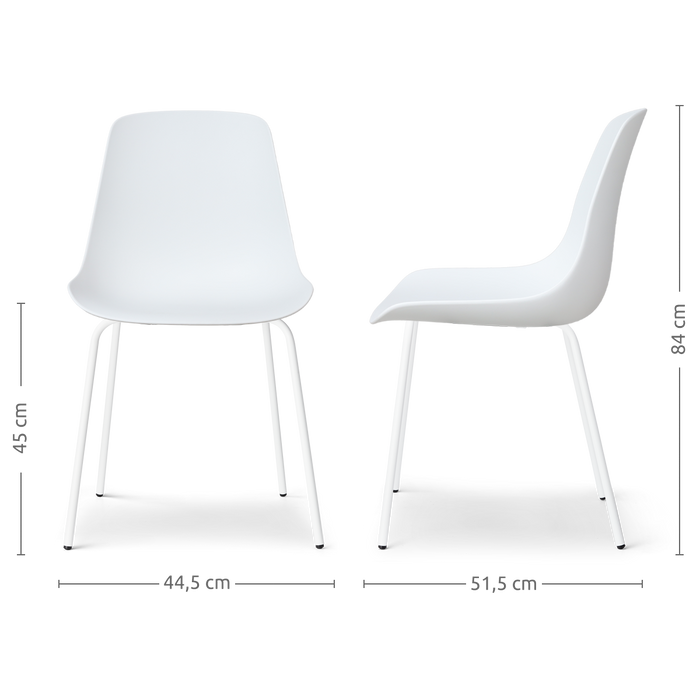 Nolon Nora-Pip Eetkamerstoel Wit - Kunststof - Wit Onderstel