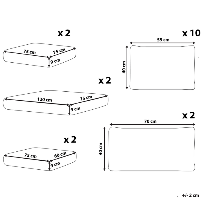Beliani - MAESTRO II - Kussenhoezen - Grijs - Polyester