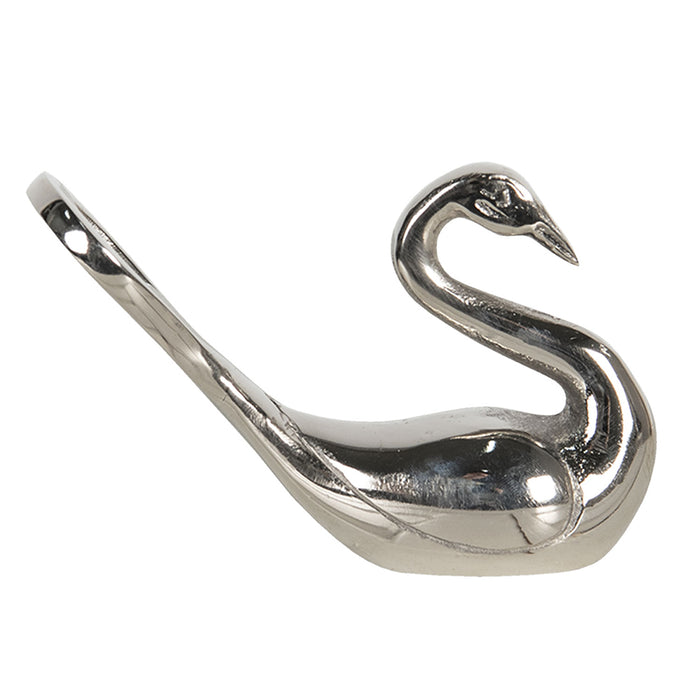 Clayre & Eef Flesopener 15 cm Zilverkleurig Aluminium Zwaan Bieropener