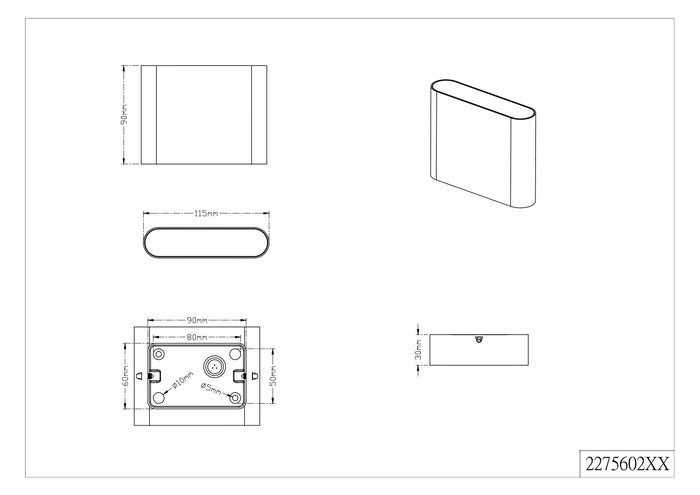 Trio Thames II Wandlamp