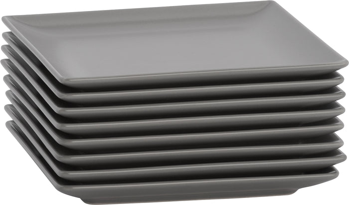 Lite-Body Hermes Gebaksbordjes - Set van 8 stuks - Ø16 cm - Grijs Mat