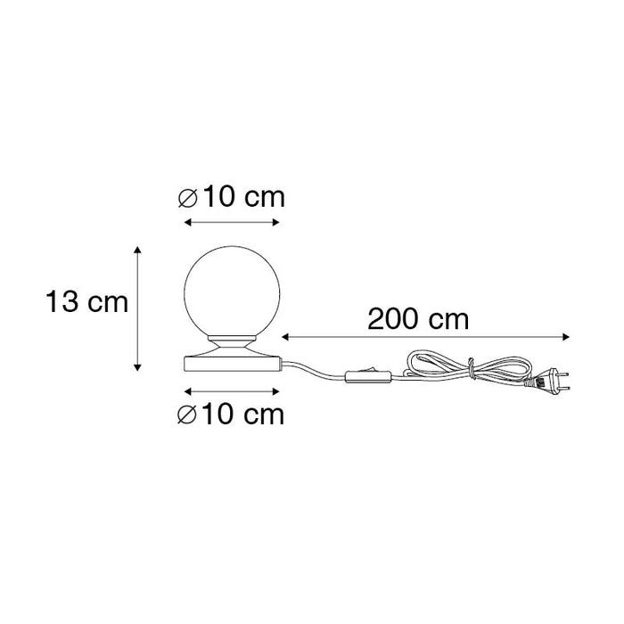 QAZQA Moderne tafellamp zwart met smoke glas - Athens