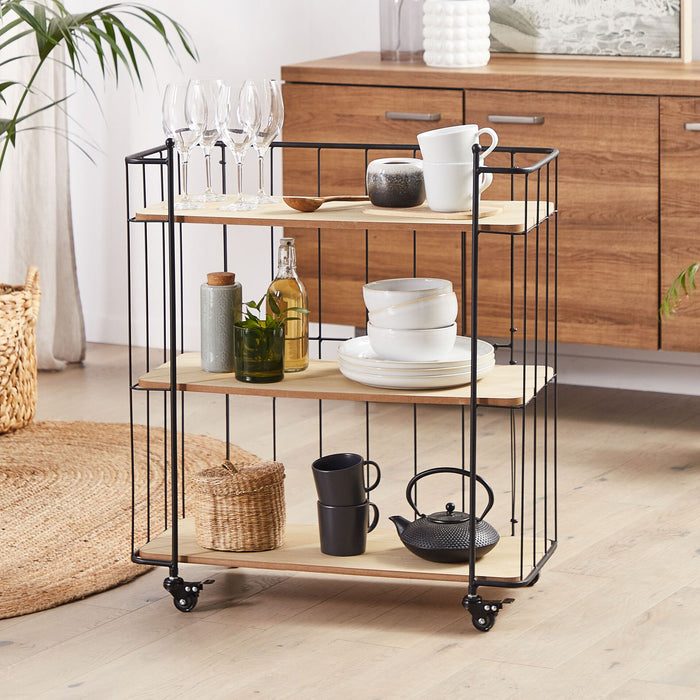 Beliani - GABBS - Keukentrolley - Lichte houtkleur - Metaal