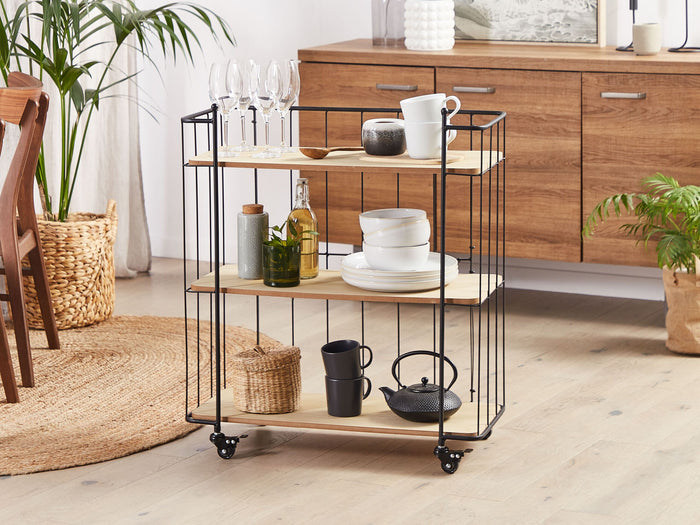 Beliani - GABBS - Keukentrolley - Lichte houtkleur - Metaal