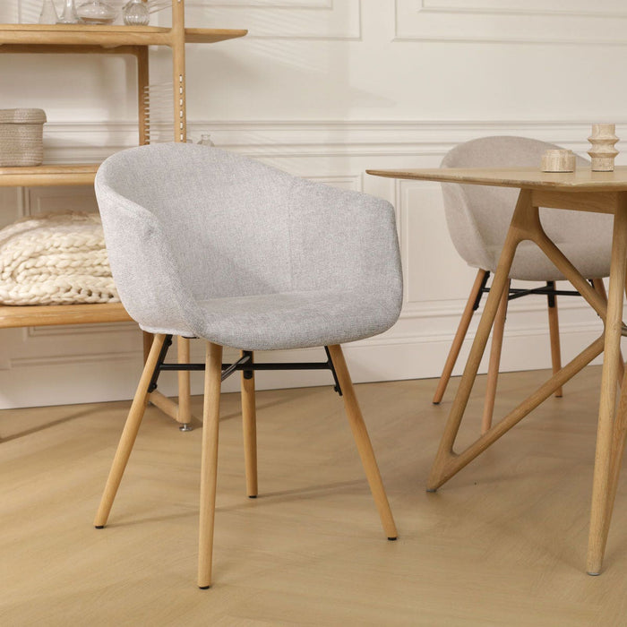 Nolon Nena-Otis Eetkamerstoel Lichtgrijs - Armleuning - Stof