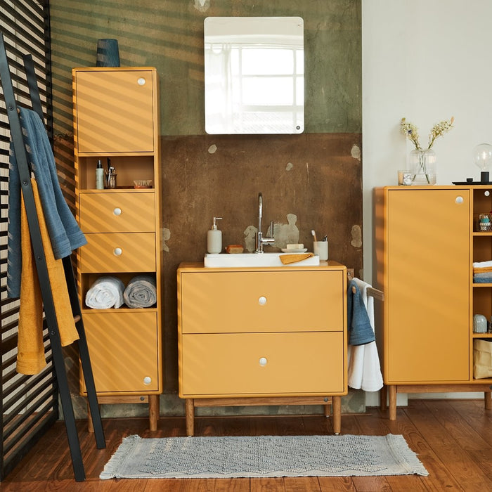 Tenzo Color Bath Badkamerkast met Vakken Mosterd