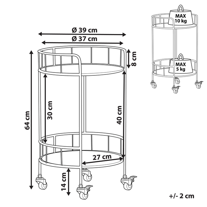 Beliani - HIKO - Keukentrolley - Zwart - Metaal