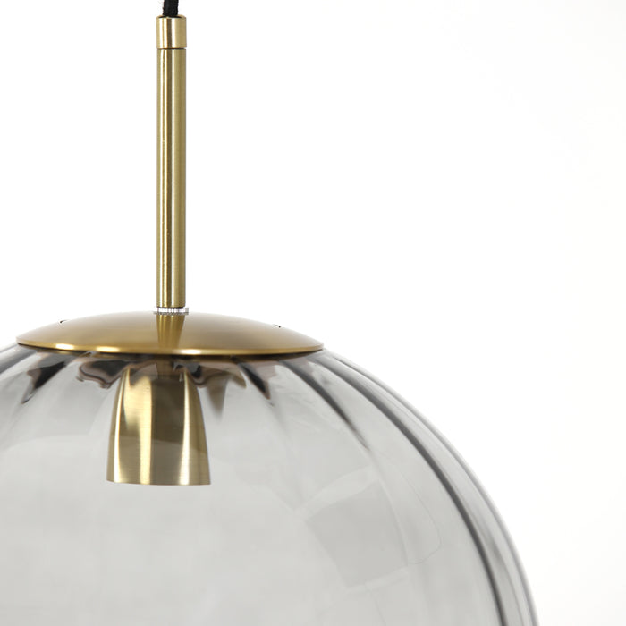 Light&living Hanglamp Ø30 cm MAGDALA glas licht grijs+goud