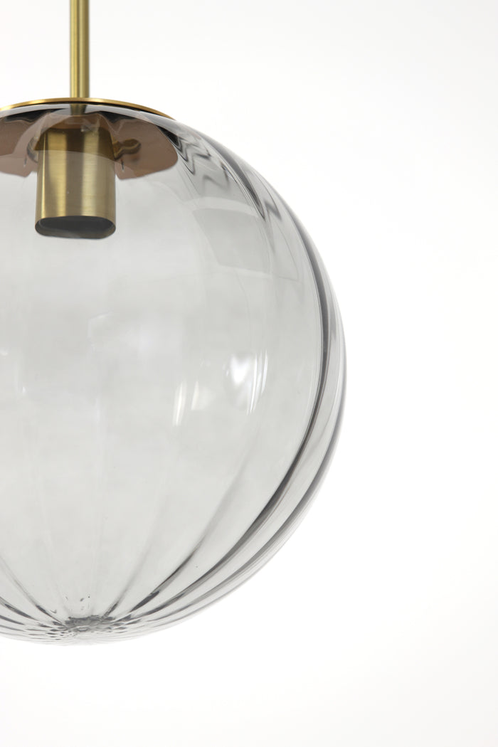 Light&living Hanglamp Ø30 cm MAGDALA glas licht grijs+goud