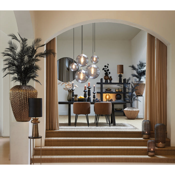 Light&living Hanglamp Ø30 cm MAGDALA glas licht grijs+goud