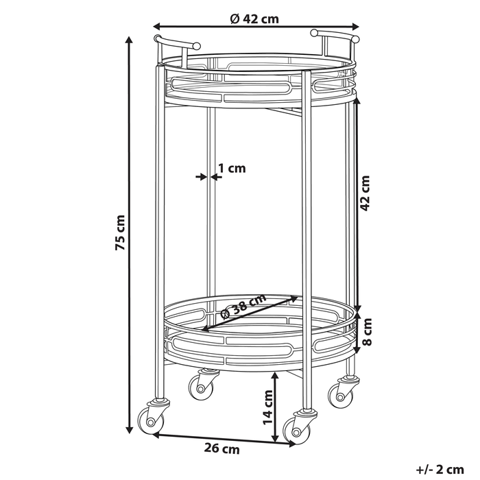 Beliani - FARLEY - Keukentrolley - Goud - IJzer