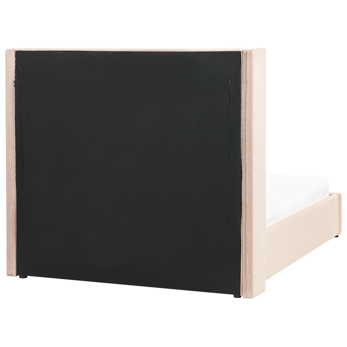 Beliani-LUBBON -Bed met opbergruimte-Beige-140 x 200 cm-Fluweel