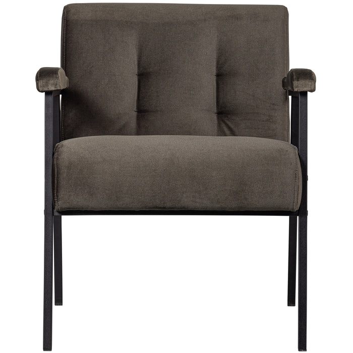 WOOOD Scott Fauteuil - Velvet - Warm Groen - 75x65x83