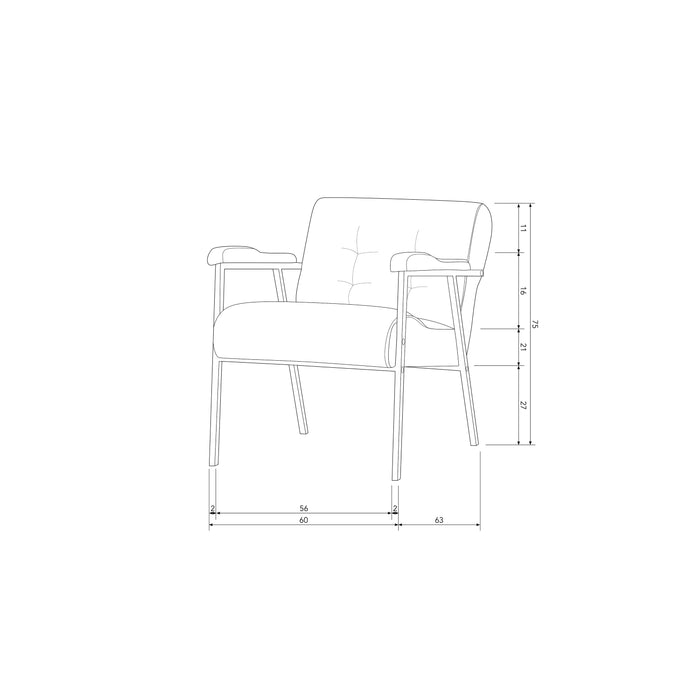 WOOOD Scott Fauteuil - Velvet - Warm Groen - 75x65x83