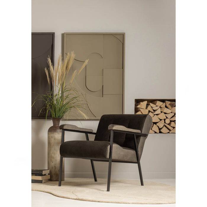 WOOOD Scott Fauteuil - Velvet - Warm Groen - 75x65x83