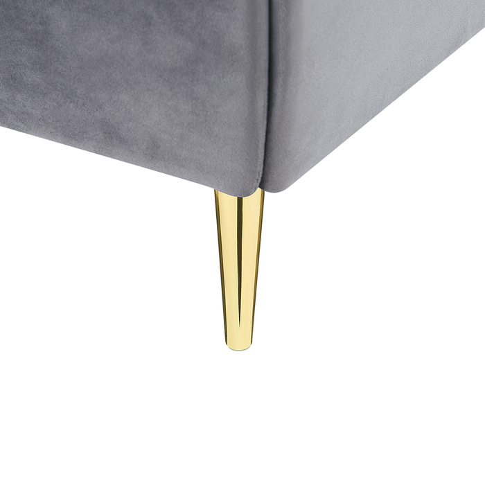 Beliani - FORBACH - Tweepersoonsbed - Grijs - 160 x 200 cm - Fluweel