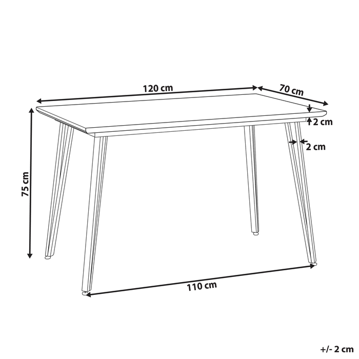 Beliani - GREYTON - Eettafel - Wit - 70 x 120 cm - MDF