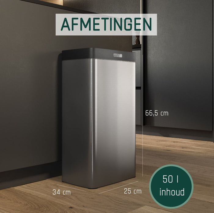 StangVollby Kinna prullenbak met sensor - 50L - RVS