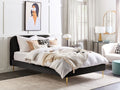 Beliani - FLAYAT - Tweepersoonsbed - Zwart - 160 x 200 cm - Fluweel