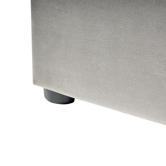 Beliani-LUBBON -Bed met opbergruimte-Lichtgrijs-140 x 200 cm-Fluweel