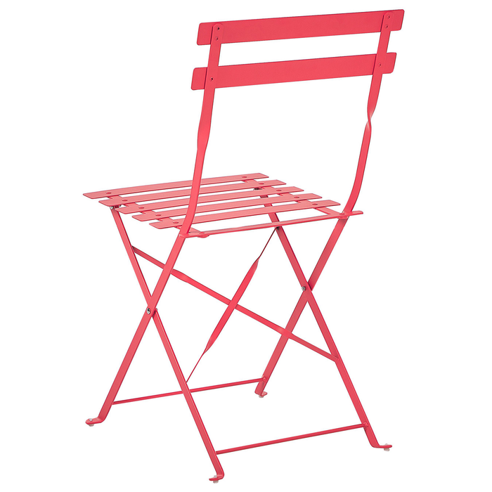 Beliani - FIORI - Bistroset voor 2 - Rood - Staal