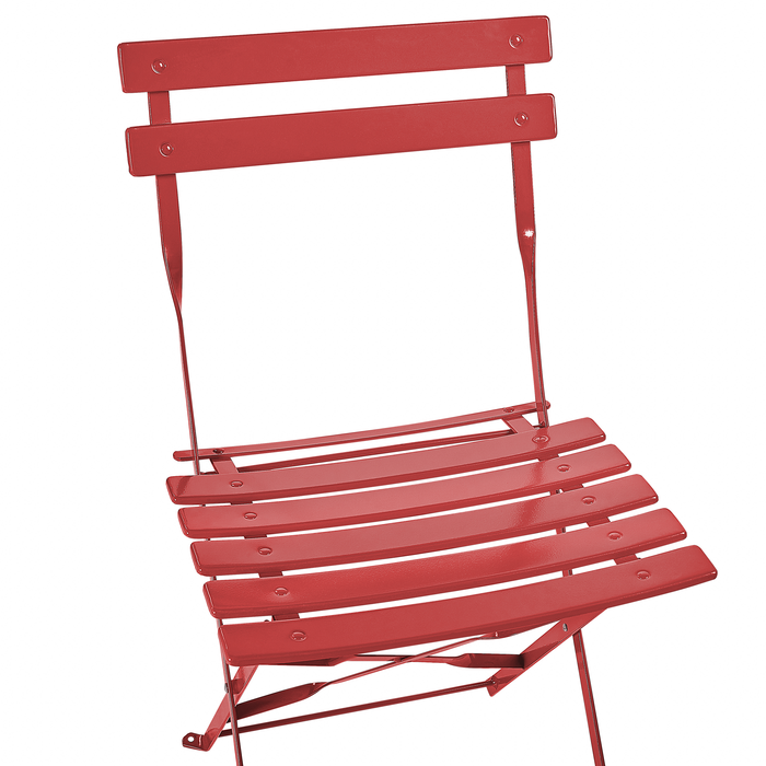 Beliani - FIORI - Bistroset voor 2 - Rood - Staal