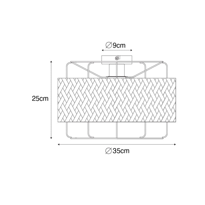 QAZQA Oosterse plafondlamp zwart met bamboe - Irena