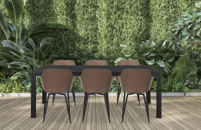 Lisomme Vinn tuintafel zwart - 205 x 90 cm