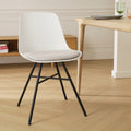Nolon Noa-Liv Eetkamerstoel Wit - Beige Kussen - Zwart Onderstel