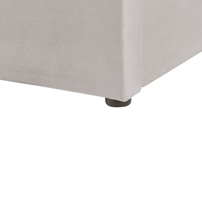 Beliani-LUBBON -Bed met opbergruimte-Lichtgrijs-180 x 200 cm-Fluweel