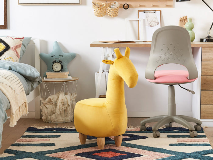 Beliani GIRAFFE Hocker Geel