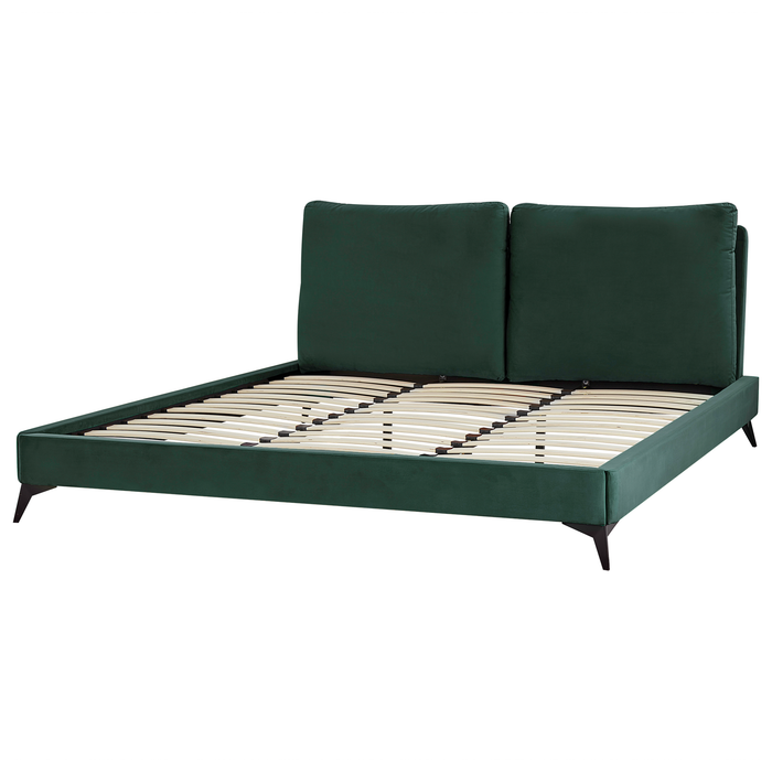Beliani - MELLE - Tweepersoonsbed - Groen - 180 x 200 cm - Fluweel
