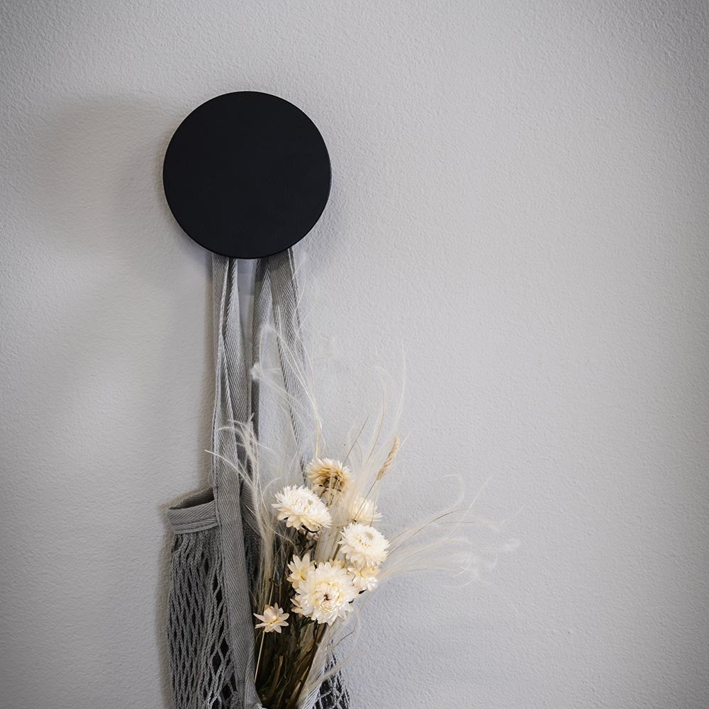 Rowico Home Milford eikenhouten wandknop zwart - Ø 12 cm