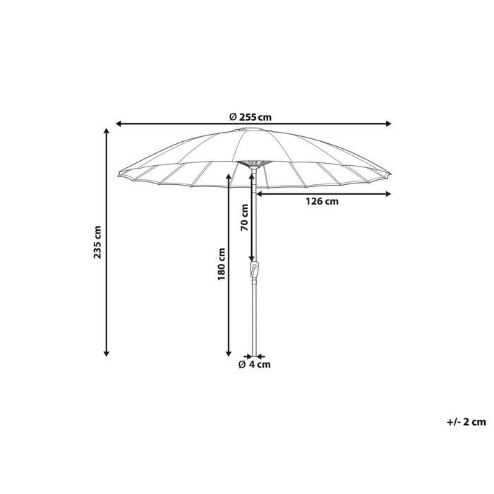 Beliani - BAIA - Parasol - Grijs - 270 cm - Polyester