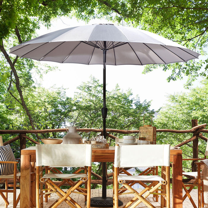 Beliani - BAIA - Parasol - Grijs - 270 cm - Polyester